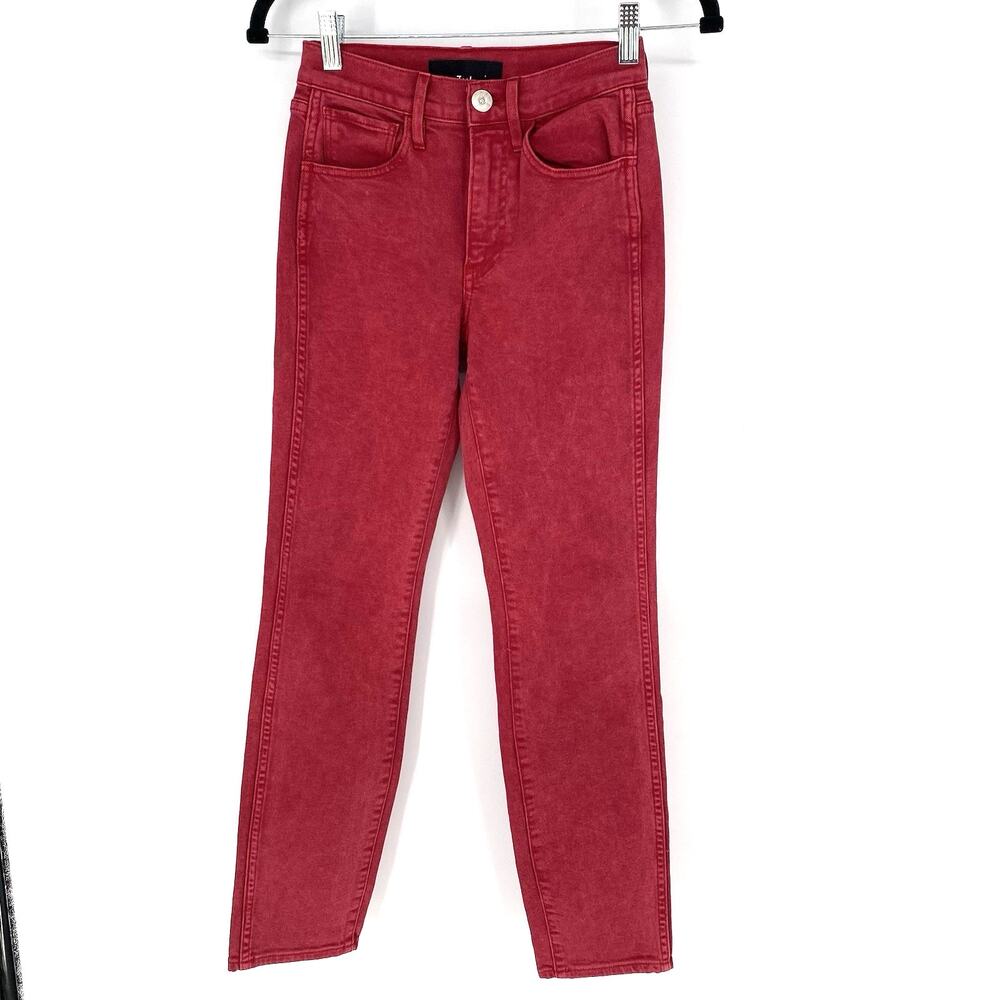 3X1 NYC Stevie Straight Leg Jeans Rust Red High Rise Women’s Size 23
